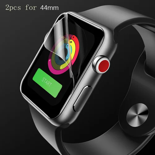 Transparent 44mm 2 шт./лот Защита экрана для iwatch Гидрогелевая пленка 44 38 40 42 мм для Apple Watch Защитная пленка для iwatch серии 4 3 2 стекло - Цвет: Transparent 44mm