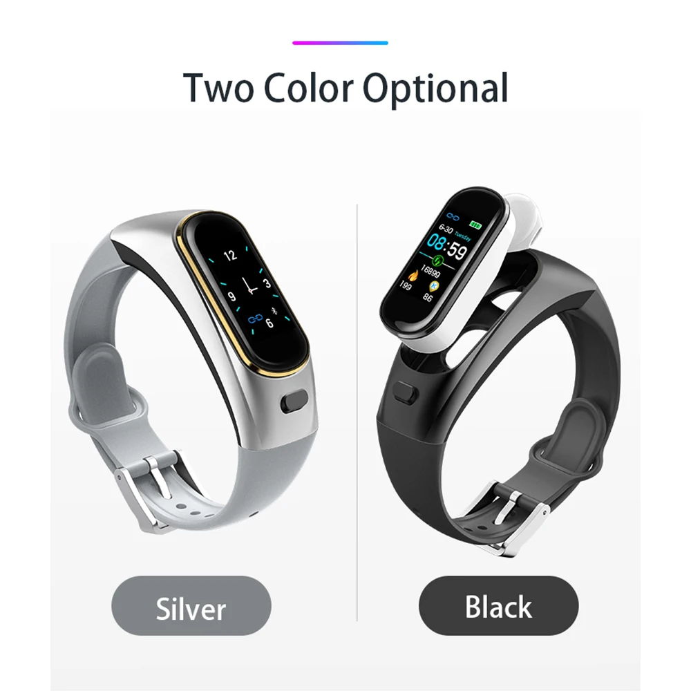 Смарт браслет и bluetooth гарнитура ответ на звонок сердечный ритм кровяное давление