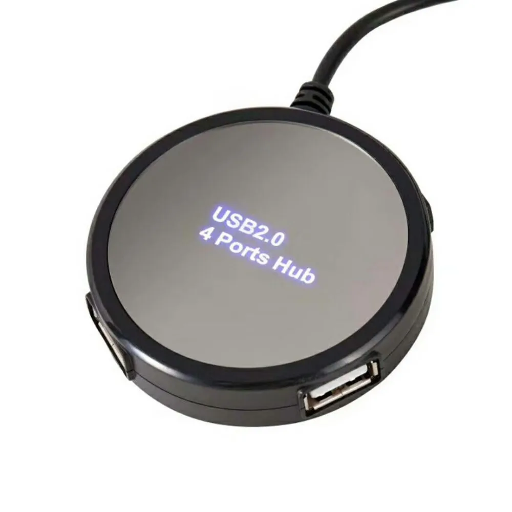 Round LED 4 Port Micro USB Hub 2.0 Splitter High Speed 480Mbps For Apple Macbook Air Tablet Laptop Computer Notebook | Компьютеры и