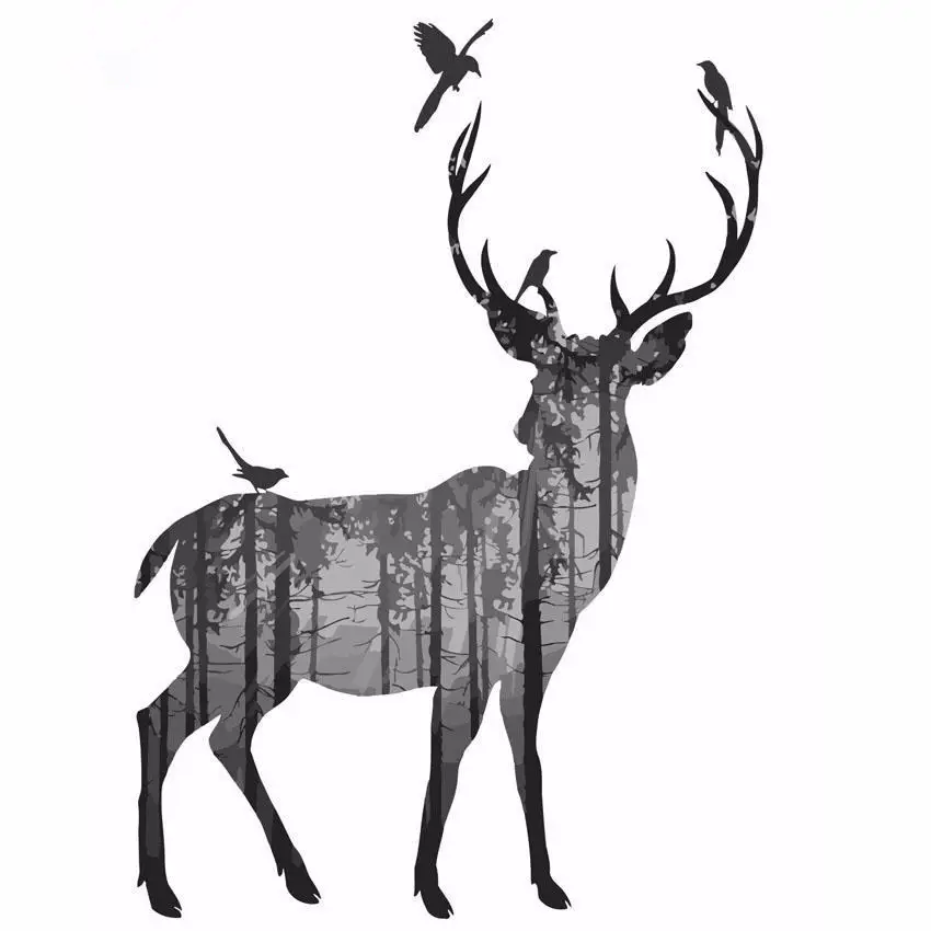 deer painting 6 УИН журавль картина по номерам животное картина маслом лошадь Раскраска по номерам на холсте DIY Ручная роспись олень настенная живопись Декор - Цвет: deer painting 6