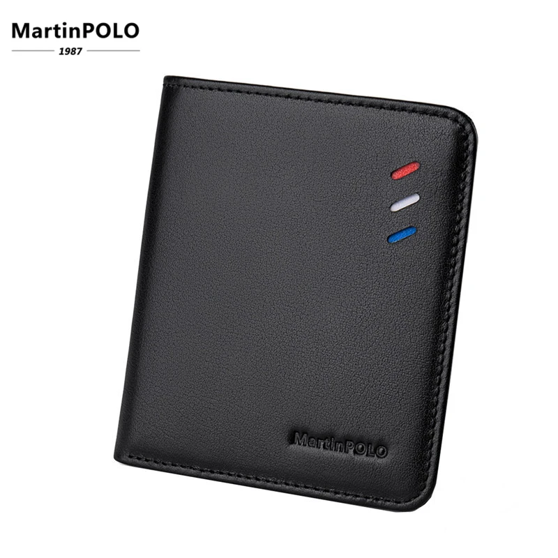 

MartinPOLO New100% Genuine Leather wallet men Small Mini Ultra-thin Compact wallet Cowhide Card Holder Short Design purse MP1002