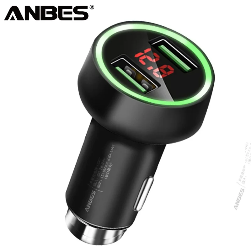 ANBES двойной зарядное устройство usb 5В адаптер 2.4A цифровой светодиодный