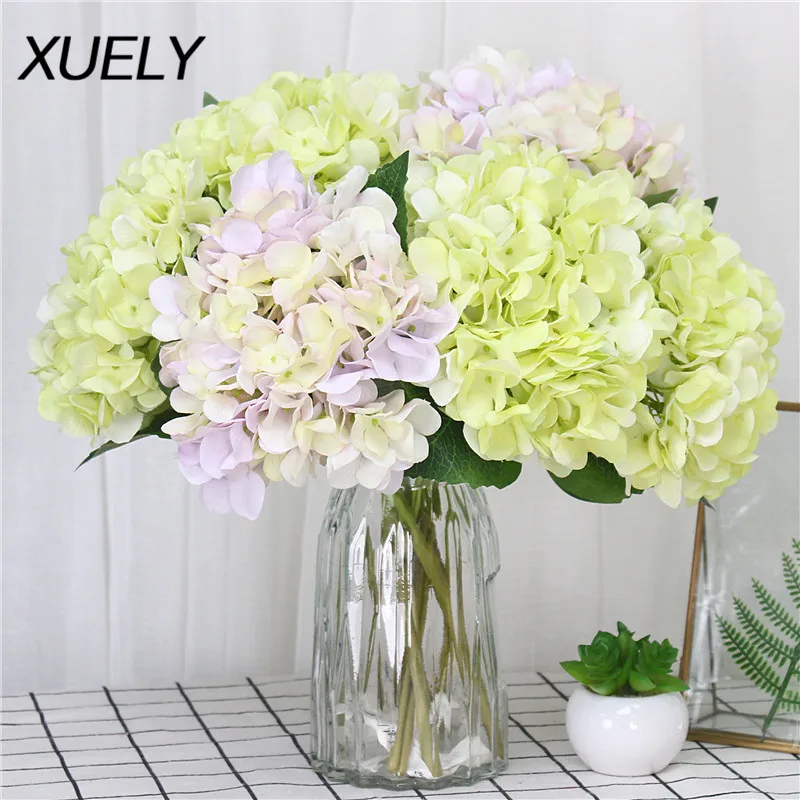 35cm Artificial flowers Silk hydrangea wedding Bride bouquet home new Year decoration accessories for vase flower arrangement | Дом и сад