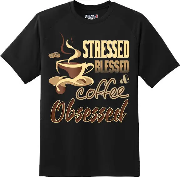 

Summer Short Sleeve Size Print Men T Shirt Summer Coffee Obsessed Army T Shirt