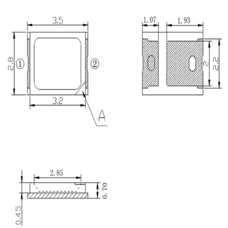 4000 шт. 2835 LED UV SMD высокомощный свет бисера Чип 395 400nm 365 370nm 0 1 w 2 5 чип Бесплатная