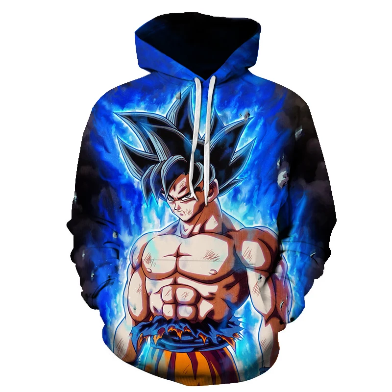 Толстовка с капюшоном Dragon Ball Z 3D для мужчин и женщин толстовка мускулами из аниме