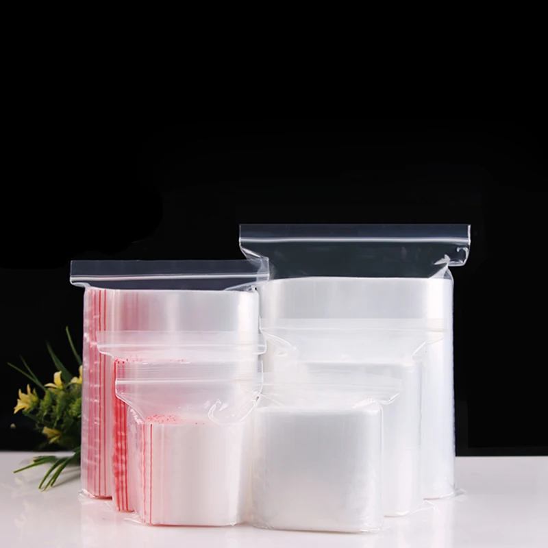 100pcs Transparent zipper bag Resealable Cellophane Bag Ziplock Storage Candy Food Sundries jewelry Bags Convenient | Дом и сад