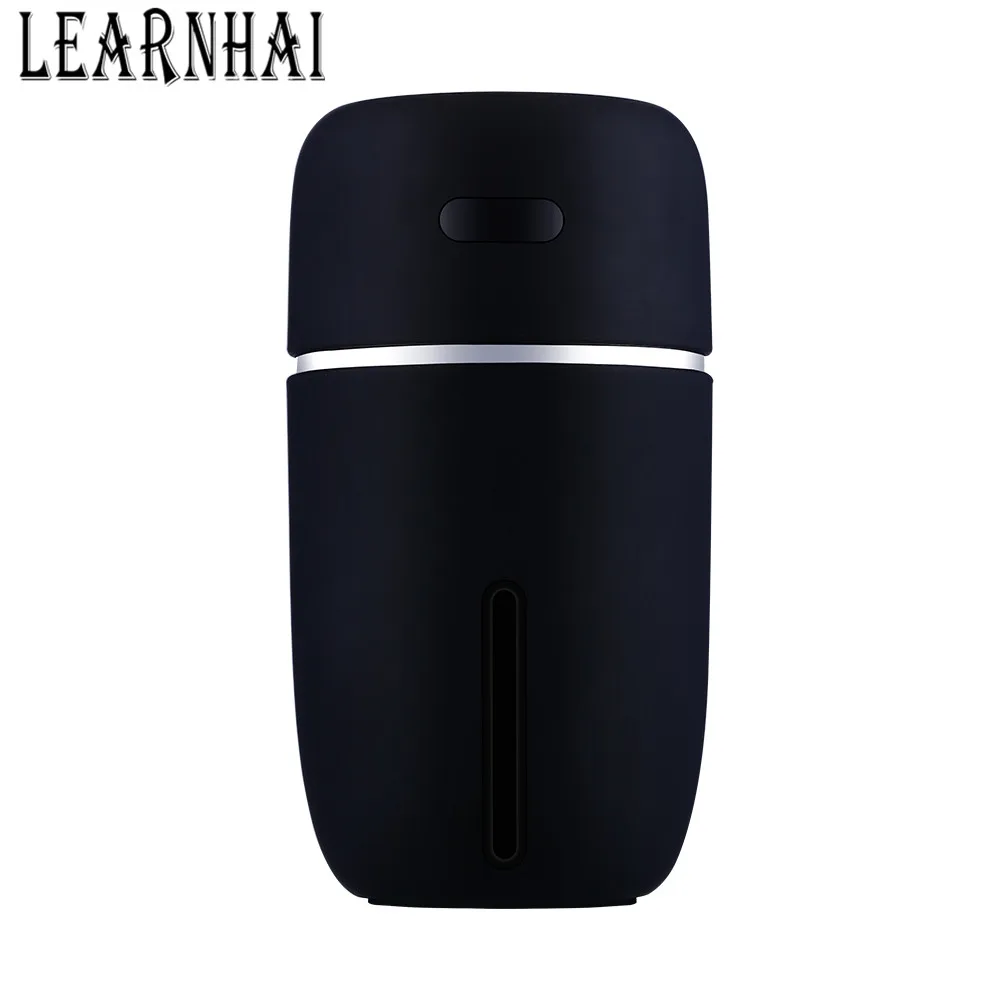 Black LEARNHAI, 200 мл, маленький USB Настольный Автомобильный увлажнитель воздуха для спальни, офиса, детской комнаты, супер тихий уникальный дизайн, защита от автоотключения - Цвет: Black