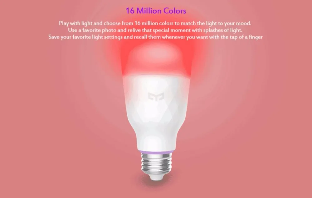 Обновленная версия Xiao mi jia yeelight умный светодиодный светильник, цветная лампа 800 люменов, 10 Вт, E27, лимонная умная лампа для mi home App, романтическая лампа