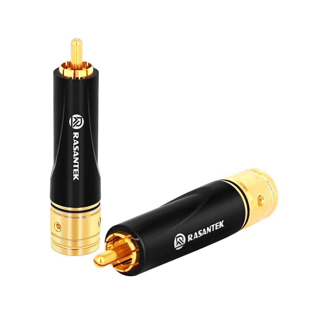 RASANTEK 24K золотые латунные rca разъем аудио провода разъемы красочный | Электроника