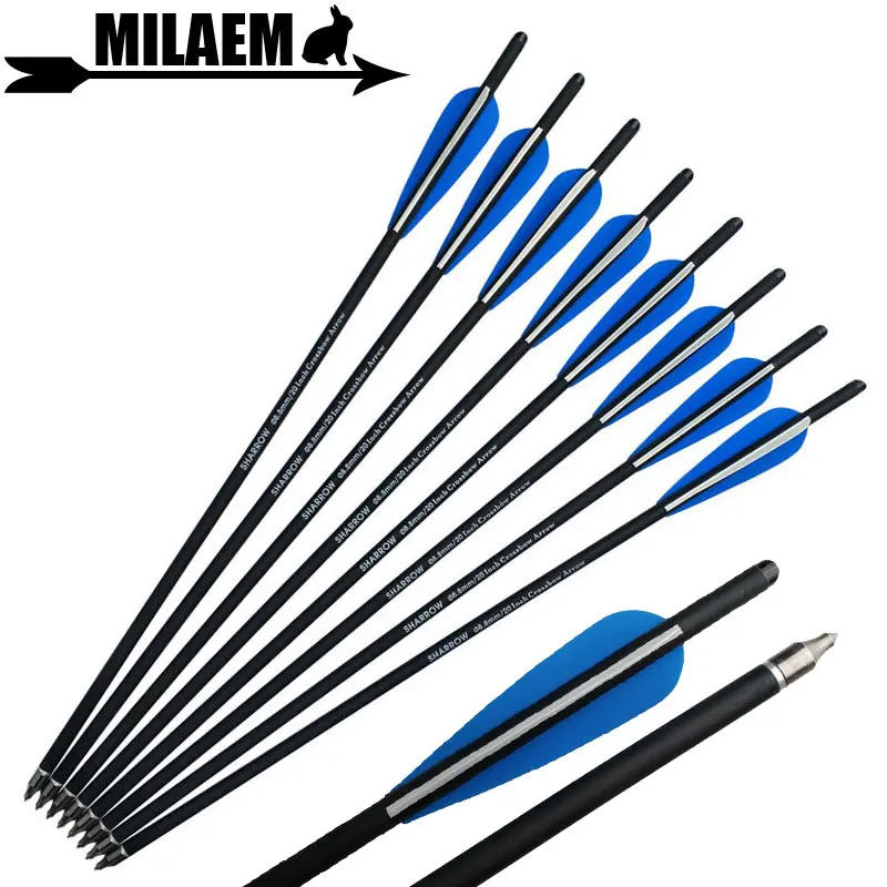 

6/12pcs 20inch Archery Crossbow Bolts Carbon Arrow Crossbow Arrow Replaceable Broadhead Rubber Vanes OD8.8mm Hunting Accessories