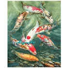 Фотообои с квадратными рыбками, искусство, животные, фотография, мозаика, картины, Алмазные точки, вышивка