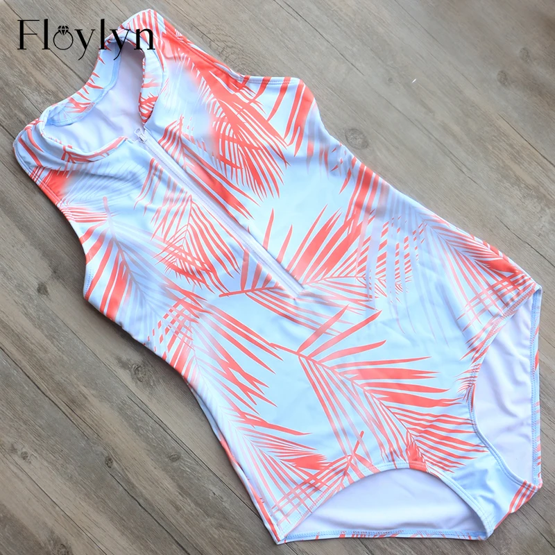 Купальный костюм Floylyn женский цельный пикантный боди на молнии спереди