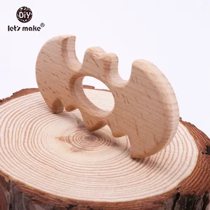 Деревянный Прорезыватель летучая мышь из бука, 10 шт.