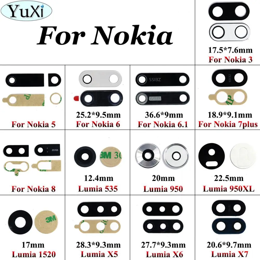 Стеклянная крышка для объектива задней камеры YuXi Nokia 5 6 8 X5 X6 X7 3 1 7 Plus Lumia 950 950XL1520 с