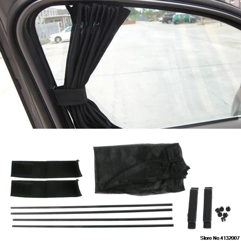 

Universal Black Mesh Interlock VIP Car Window Curtain Sunshade Visor UV Block