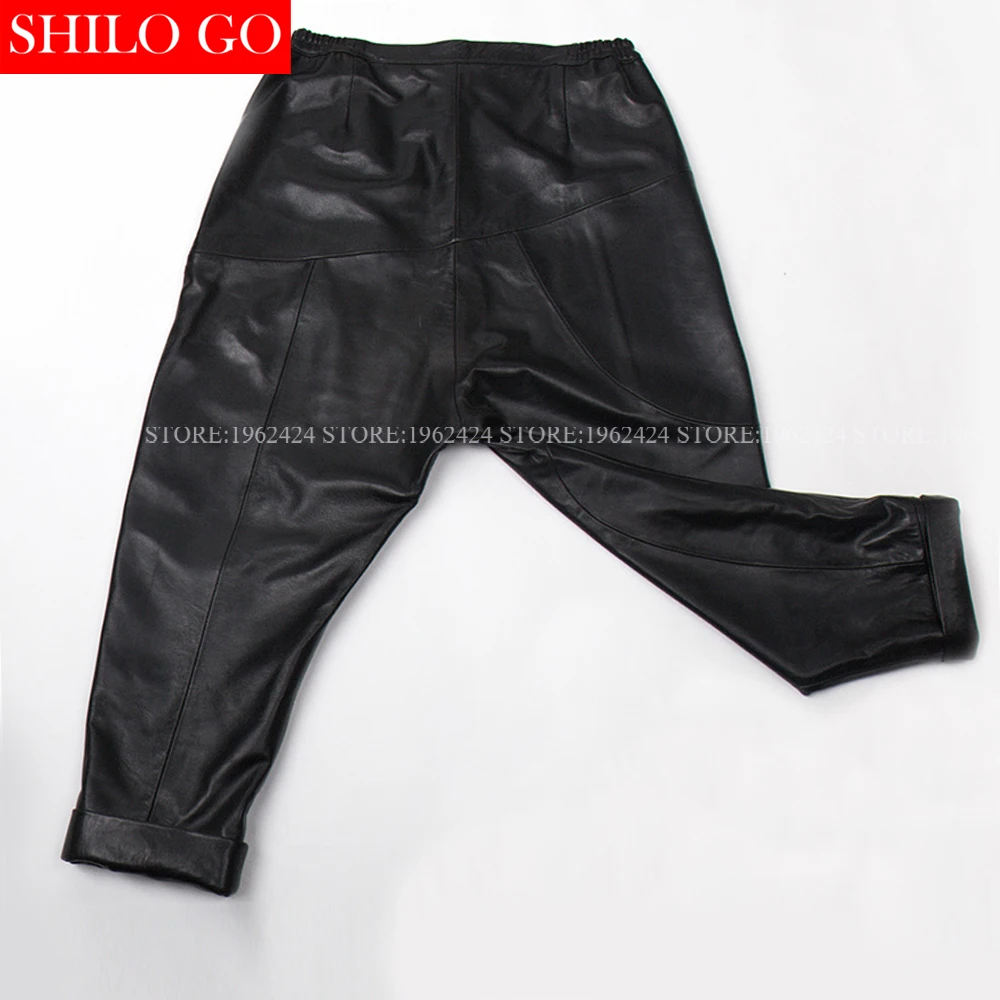 Женские свободные брюки из натуральной овчины большие размеры зимние уличные с