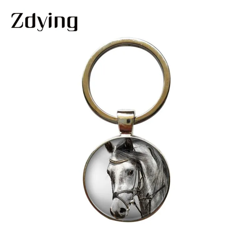 Модный брелок ZDYING Wild Horses стеклянный кабошон для бега с рисунком лошади подарок