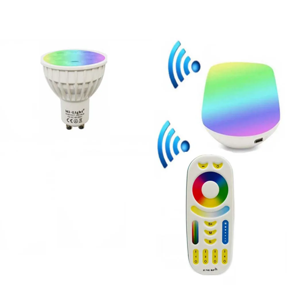 2 4G Gu10 4W Светодиодная лампа AC85 265V Mi светильник RGB + CCT Led IBX1 удаленный Wifi RGBW
