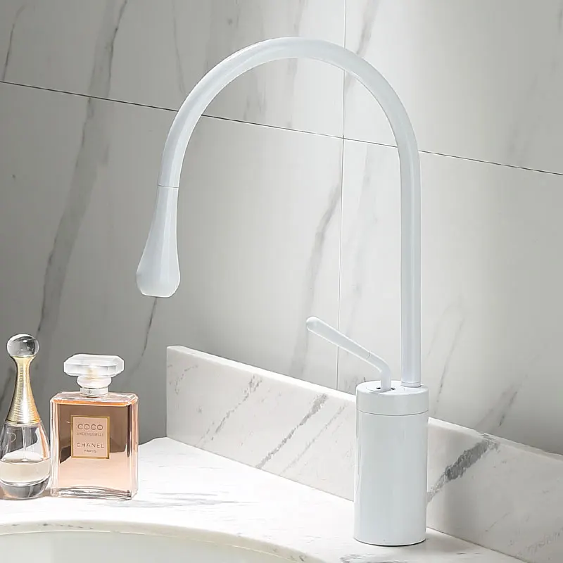 Смесители для раковины черный/белый смеситель латунный с одной ручкой кухонный