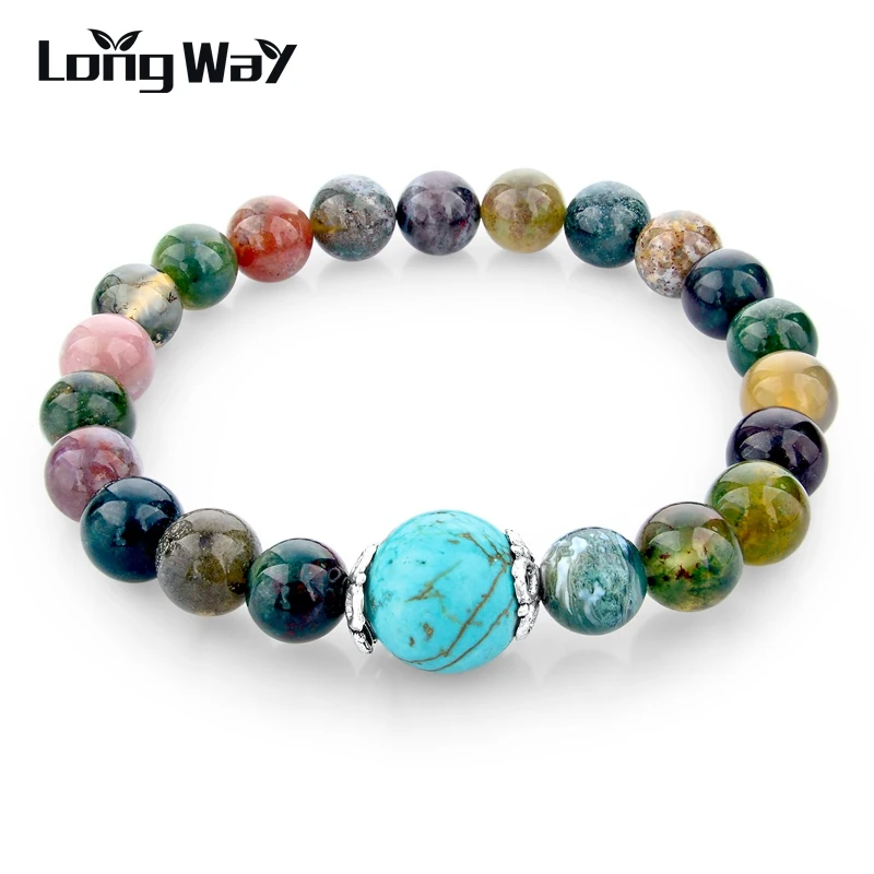 Модные Винтажные браслеты LongWay ювелирные изделия многоцветные из натурального