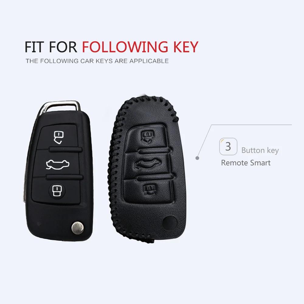 Автомобильный умный чехол для Audi A2 A3 8P 8L A4 B9 B7 Avant A6 C6 4F TT MK1 Q5 Q7 RS3 кожаный ключей