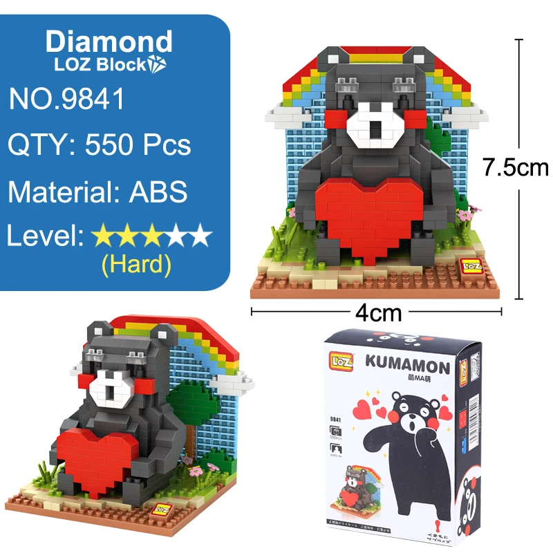 LOZ KUMAMON Building Blocks Toy Assemblage Cute Bear Diamond Gift For Children Ages 14+ Offical Authorized|block toys|toys fordiamond blocks |