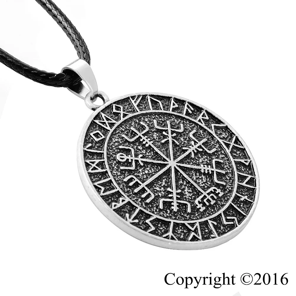 LANGHONG 1 шт. амулет викингов ожерелье кулон Norse Vegvisir с дизайном Руна оригинальные