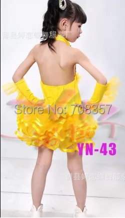 Новинка платье для латиноамериканских танцев Детский костюм с лямкой на шее и