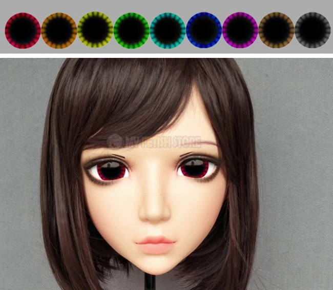 Yan-06) женский сладкий девушка смолы половина головы маска кигуруми с BJD глаза косплей японского аниме ролевая маска Лолиты кроссдресс кукла