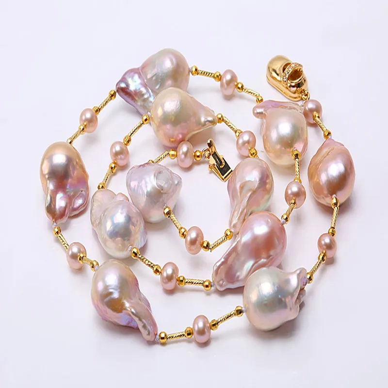JYX барокко пресноводный культивированный жемчуг Ожерелье вечерние ювелирные изделия для женщин подарок AAA 25 дюймов