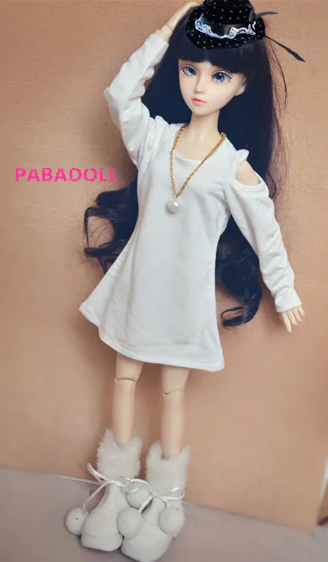 Красивое длинное платье рубашка с открытыми плечами для куклы BJD 1/4 MSD 1/3 SD13 SD16