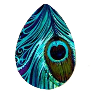5pcs 18*25mm Peacock Feather Abstract Feathers Art Nouveau Handmade Photo Glass Drop Style Cabochons Jewelry Accessories | Украшения и