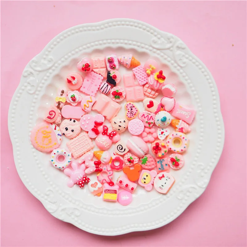 100 шт./компл. мультфильм Макарон крем Торт Шоколад DIY изделия из смолы аксессуары