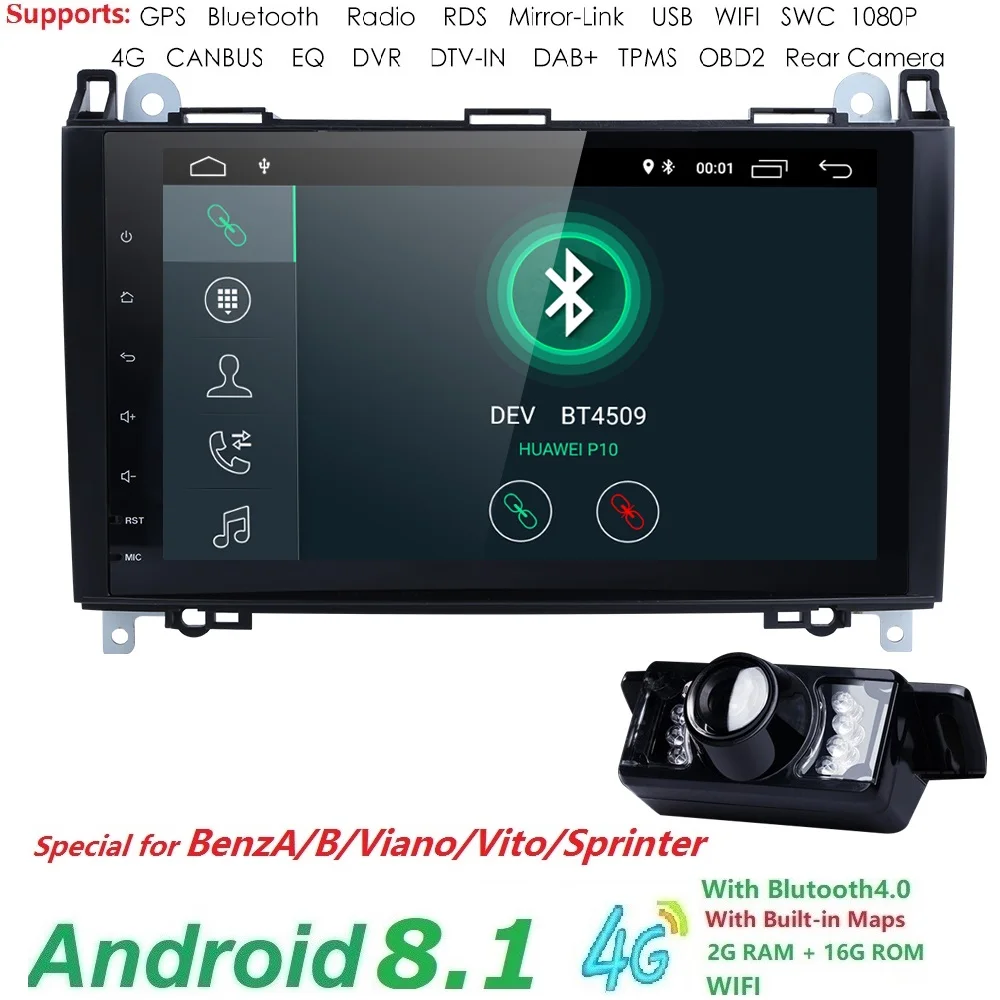9 &quot2 DIN Авторадио Android 8 1 автомобильный мультимедийный плеер для Mercedes Sprinter Vito W639