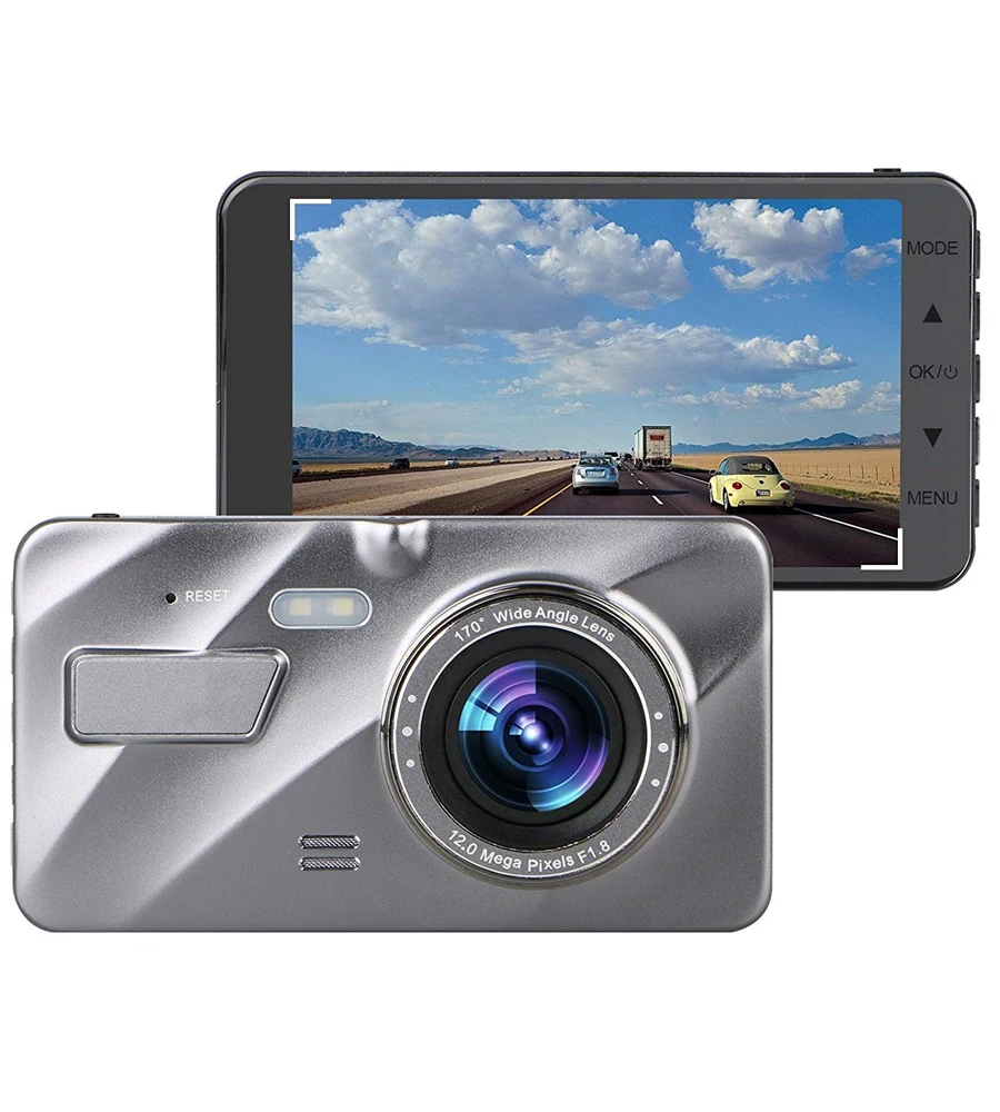 Новый видеорегистратор с двойным объективом для автомобиля Full HD 1080 P 4 "ips
