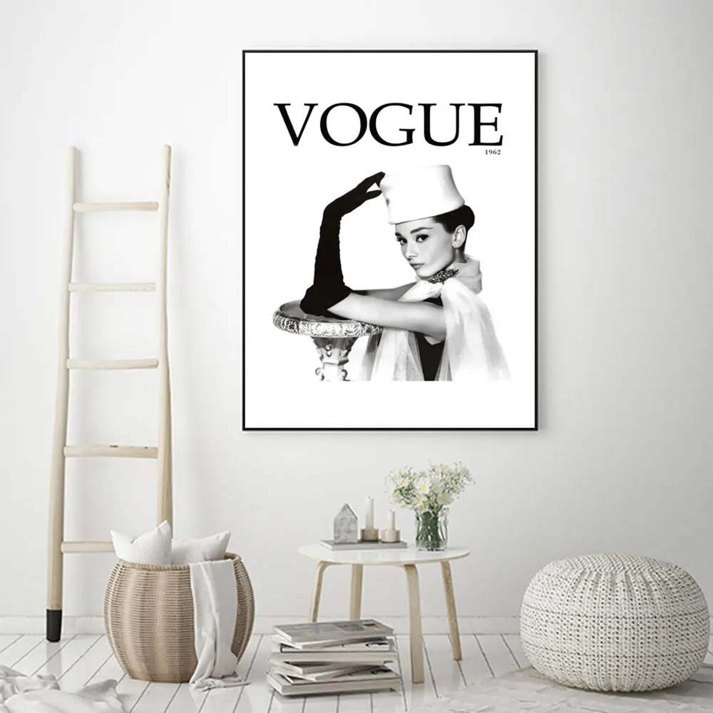 Vogue Woman Холст Искусство скандинавский постер черные цитаты декоративная печать