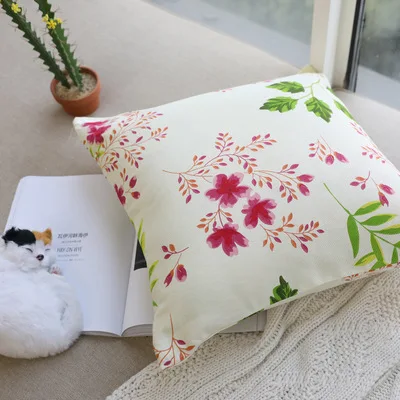 

New 1 piece Plant animal Vintage Geometric Flower Cotton Linen Throw Cushion Home decoration 45x45cm 60x60cm