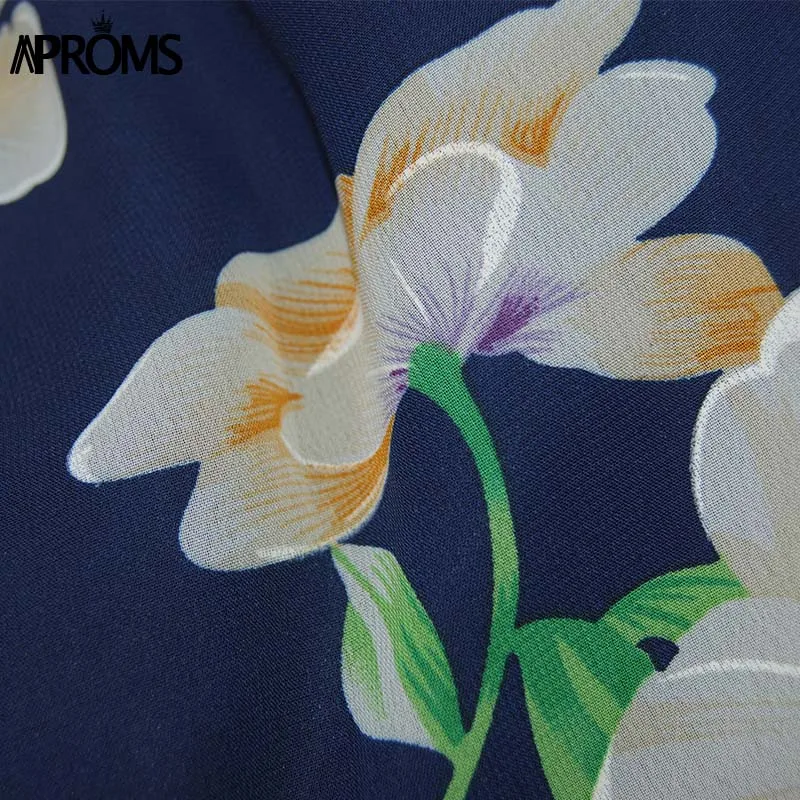 Aproms Vestidos летнее платье с цветочным принтом в стиле бохо, сексуальное элегантное платье с высокой талией, Свободные повседневные платья, женские пляжные вечерние Сарафаны
