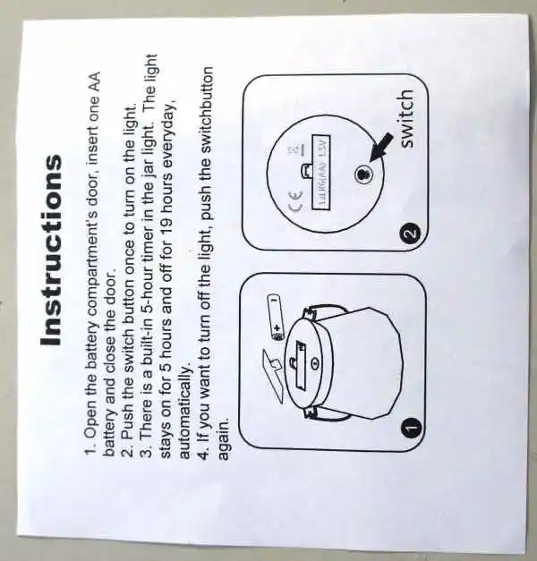 Гостиная банку Крытый Открытый Батарея управлением Jar свет с таймером |