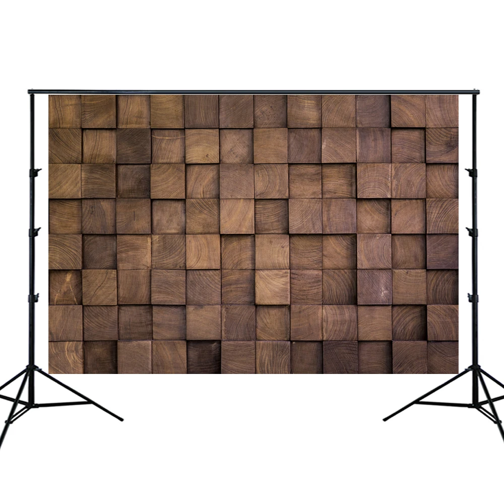 

Free shipping 3x5ft vintage wood square cross section background brown newborn baby backdrop