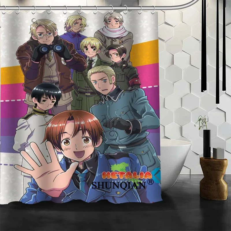 

Занавеска для душа ShunQian Hetalia, забавная занавеска для ванной, водонепроницаемая ткань из полиэстера, экологически чистая занавеска для ванно...
