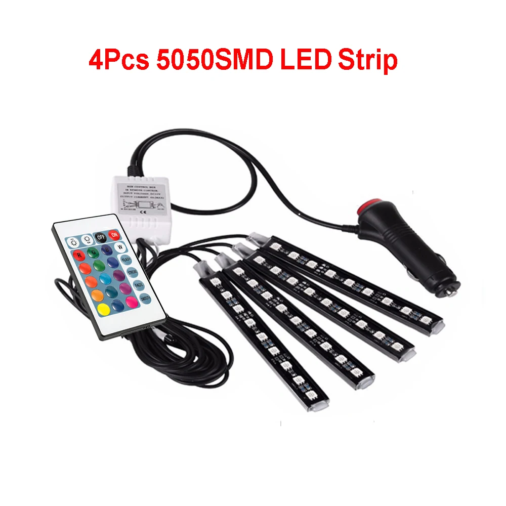 Remote Control RGB LED Strip Car Interior Lights For BMW E46 E60 E36 E39 E90 F30 F10 F20 E30 E34 X5 E53 E70 X1 X3 E87 E92 M5 | Автомобили