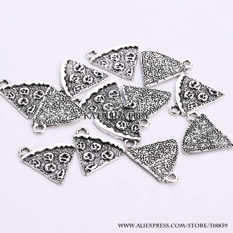 Антикварные серебряные металлические подвески для пиццы самостоятельного