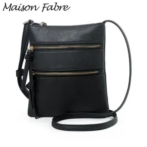 Женская кожаная сумка-мессенджер с ремнем на плечо, Повседневная маленькая сумочка с карманами на молнии, модель 2020