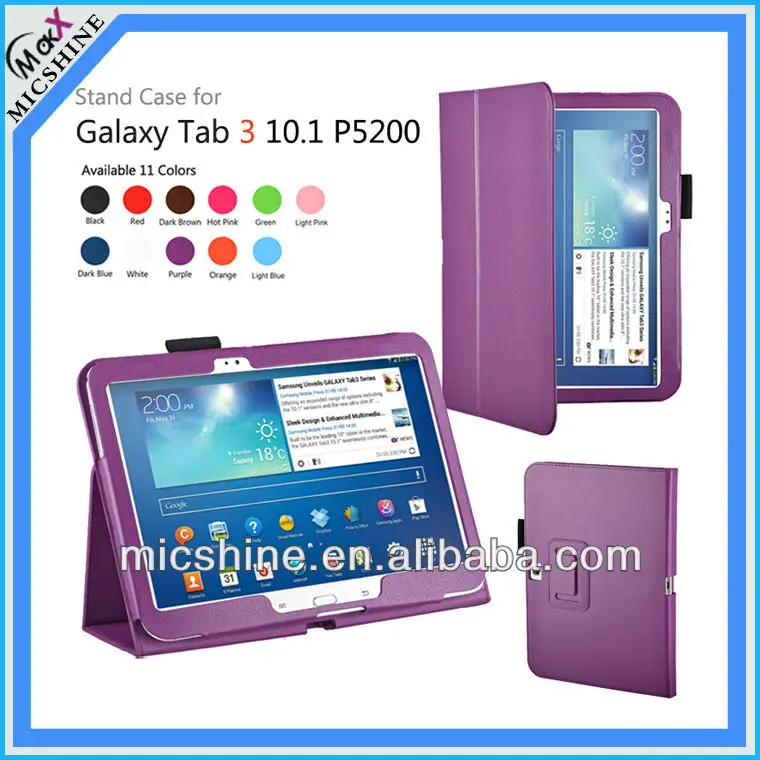 Gligle Stand leather case for Samsung Galaxy Tab 3 10.1 P5200/P5210 3G and wifi Edition cover 100pcs/lot | Компьютеры и офис