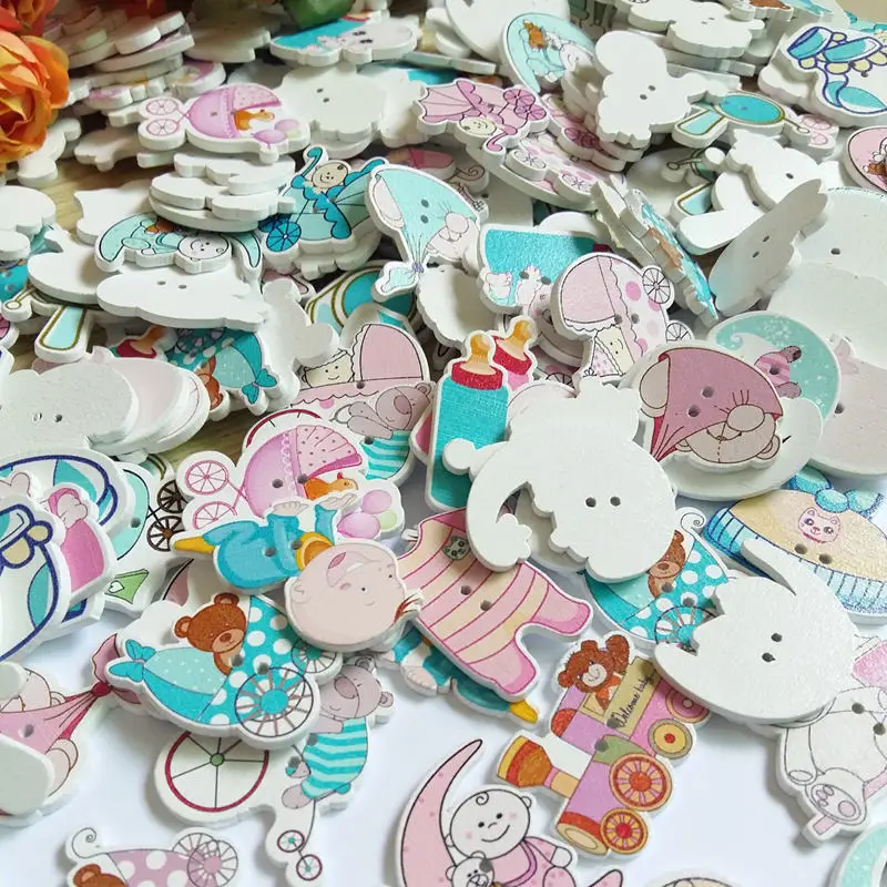 40 шт. деревянные пуговицы для шитья с 2 отверстиями|button flatback|sewing woodenrandom mixed decorative buttons |