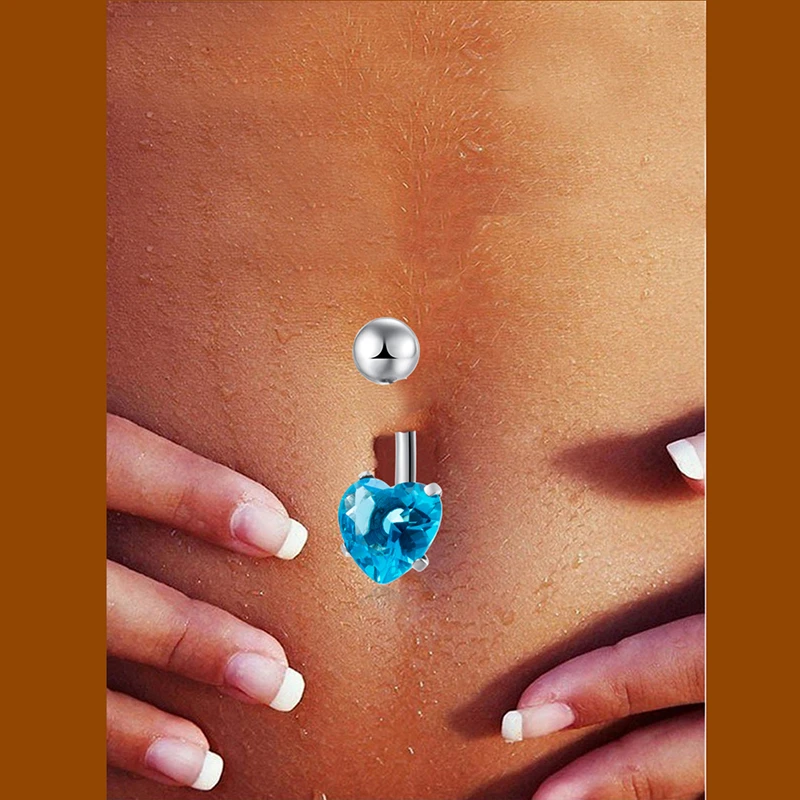 Fashion children's heart-shaped navel ring button nail puncture products |