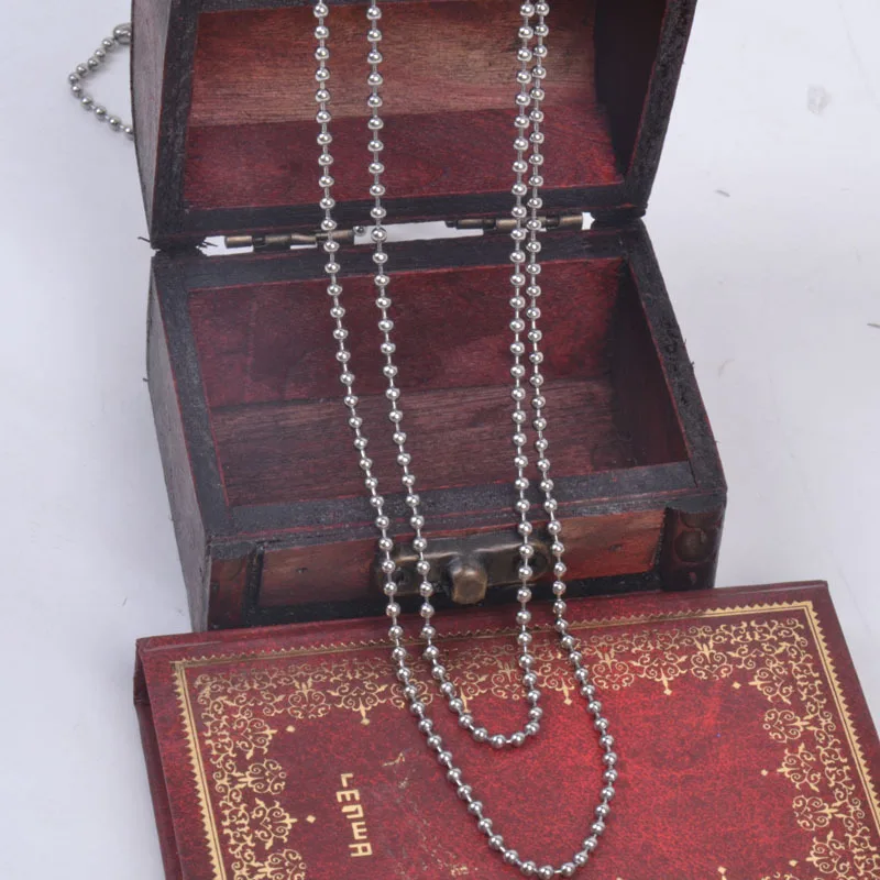 

50pcs Wholesale Beads Ball Chain Necklace womens Mens Silver Stainless Steel Jewelry Chain Lots 1.5/2/2.4/3.2mm 16-30"