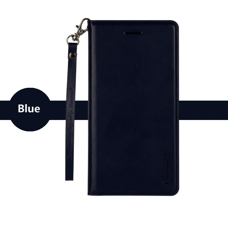 Blue Кожаный чехол-книжка Hanman для samsung Galaxy S7 edge, S8, S9, S10, S10e Plus, чехол-кошелек с отделением для карт - Цвет: Blue